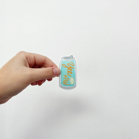 Yee Haw Tall Boy Can Sticker