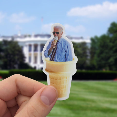 President Joe Biden Ice Cream Sticker
