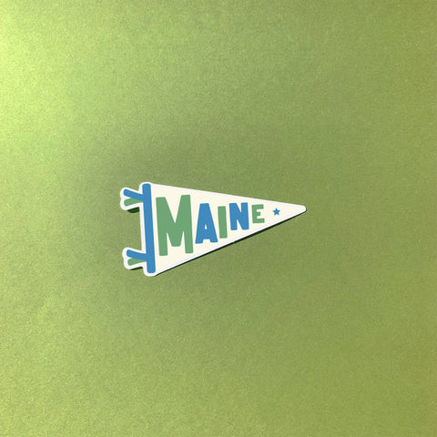 Maine Pennant Flag Sticker