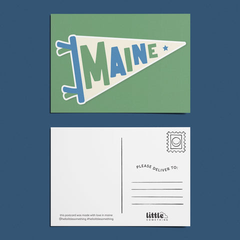 Maine Pennant Flag Postcard