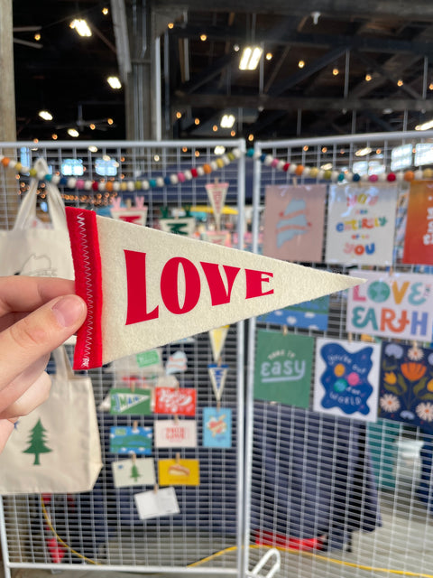 Mini Pennant - Love Red