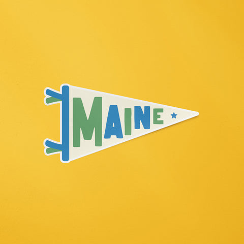 Maine Pennant Flag Sticker