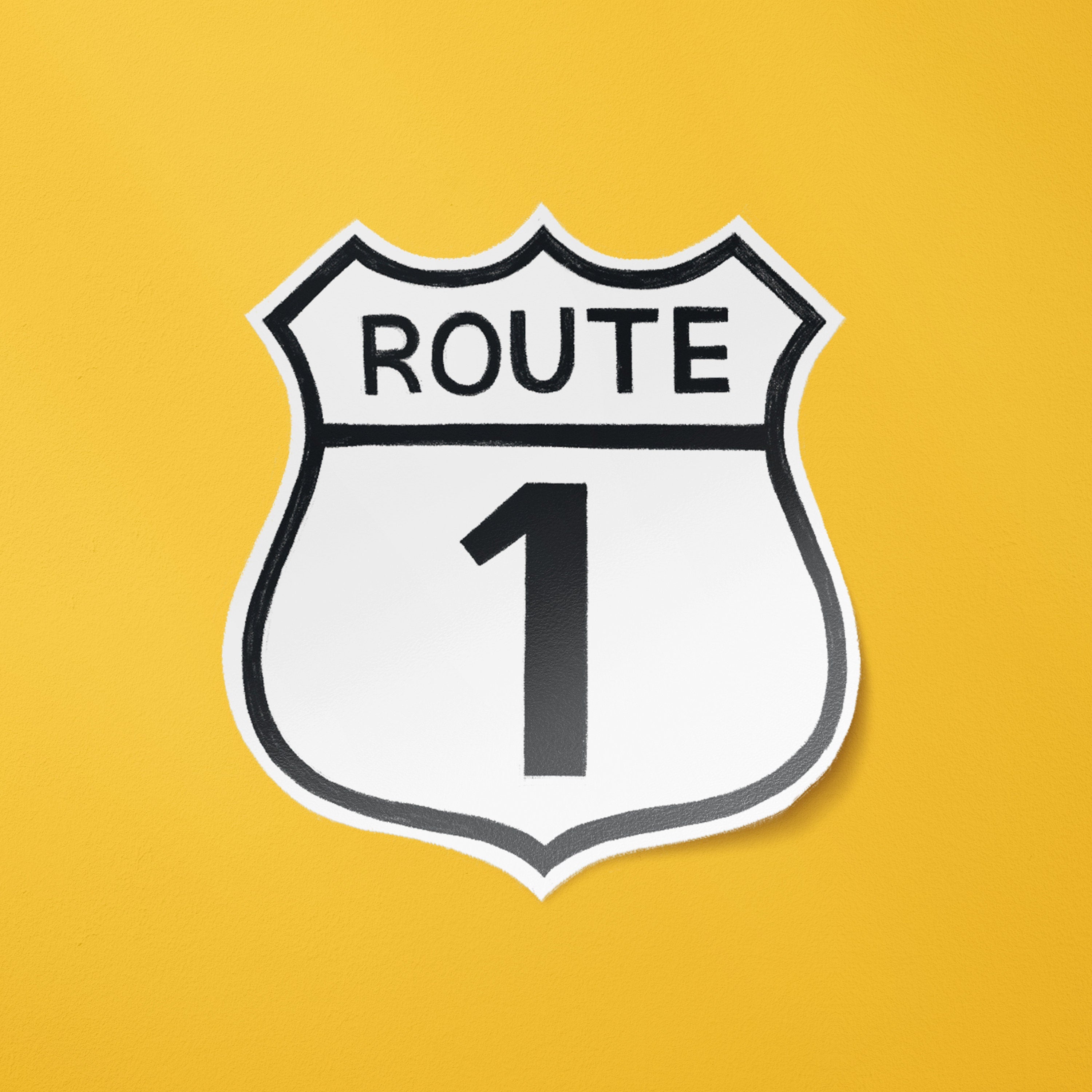 Route 1 Sign Sticker – littlesomethingco
